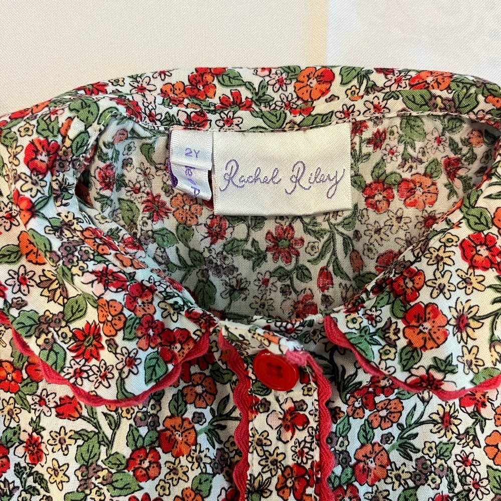 Rachel Riley Red and Green Floral Dress - Picture 3 of 4